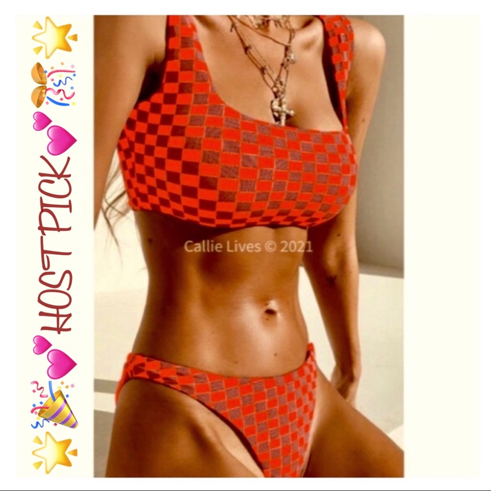 🎉HP NWT Sexy & Sporty Checkered Scoop 2Pc Bikini Set